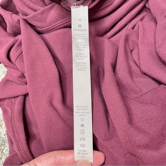 Lululemon Starting Place Hoodie in Garnet Purple 4 W3ABWS Activewear Workout - Picture 8 of 11